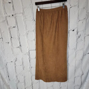 Da Rue of California Womens Camel Suede Tan Maxi Skirt A Line Classy Boho Office